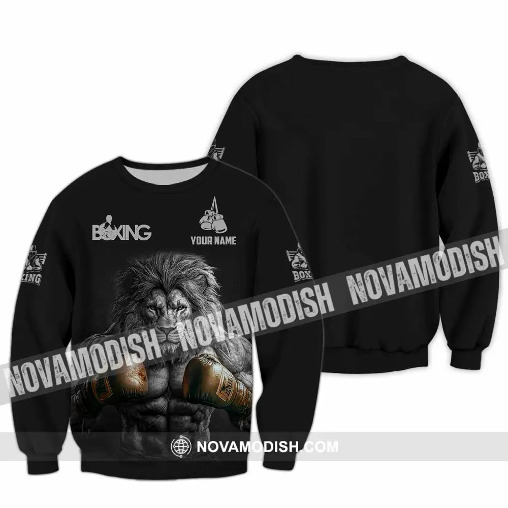 Unisex Shirt - Custom Lion Boxing Lover Sport Shirt Long Sleeve / S T-shirt