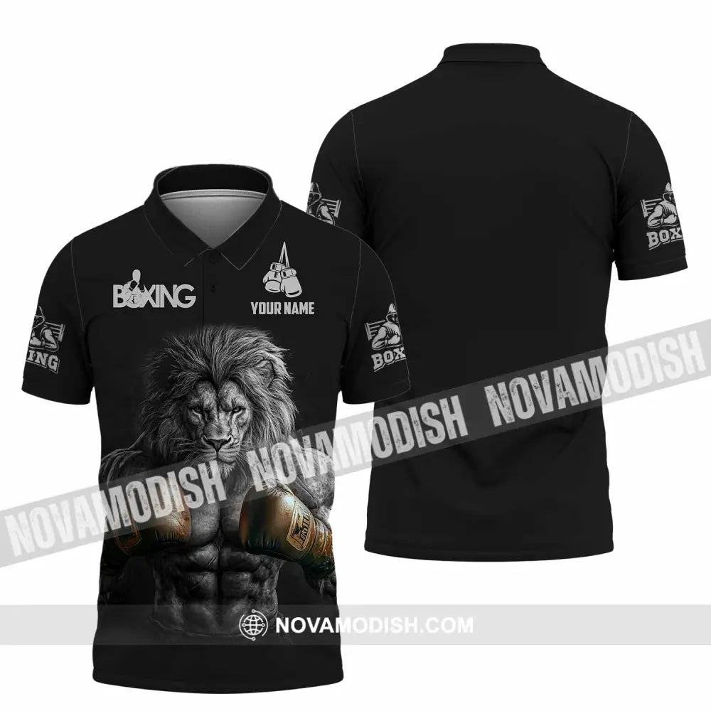 Unisex Shirt - Custom Lion Boxing Lover Sport Shirt Polo Shirt / S T-shirt