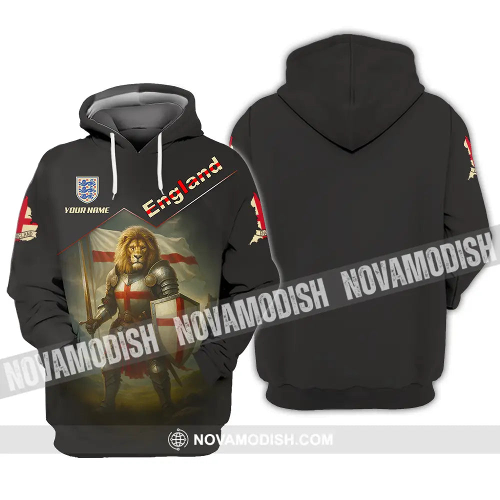 Unisex Shirt - Custom Lion Warrior England Shirt Hoodie / S T-shirt