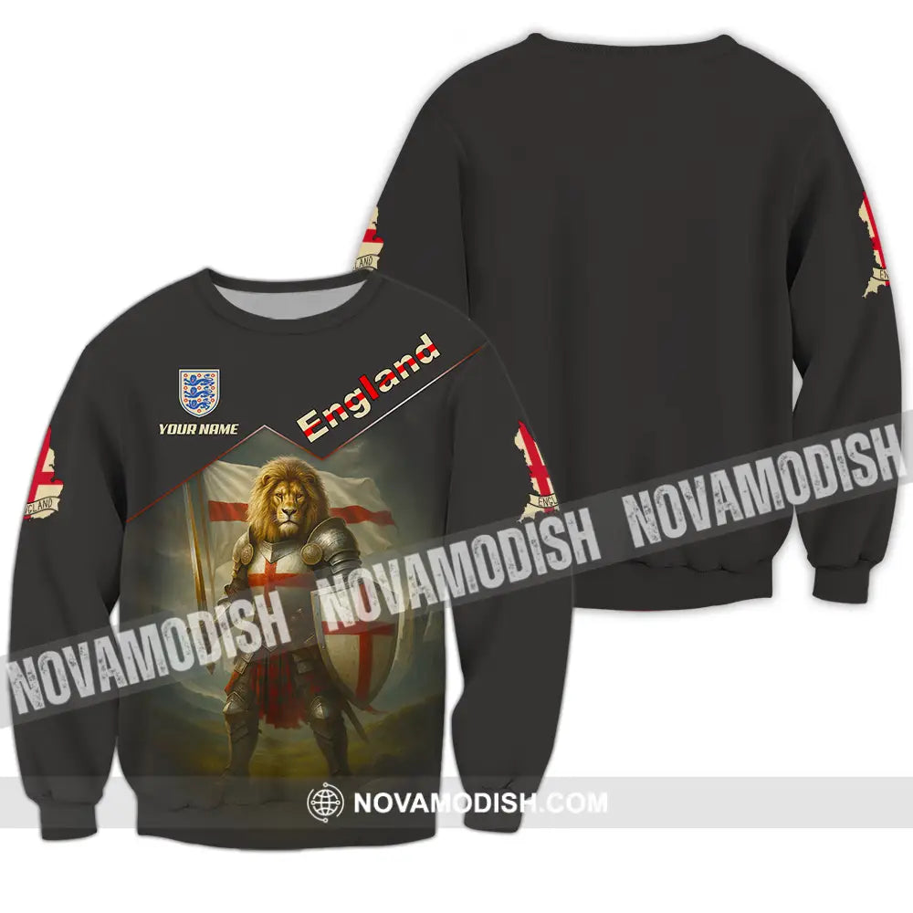 Unisex Shirt - Custom Lion Warrior England Shirt Long Sleeve / S T-shirt