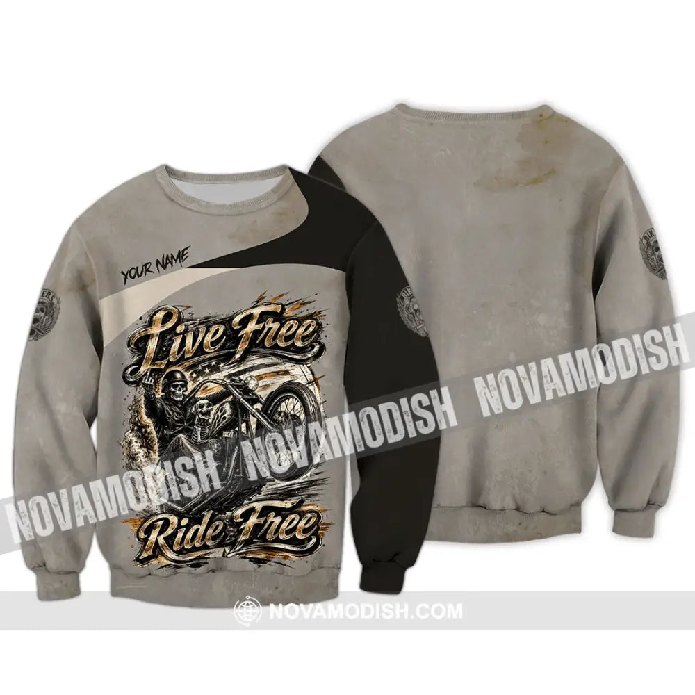 Unisex Shirt - Custom Live Free Ride Free Shirt - Long Sleeve / S - T-shirt