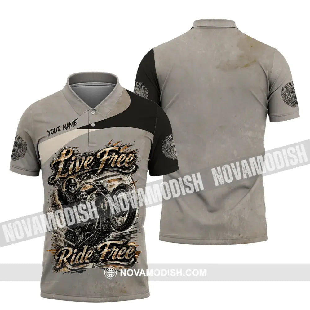 Unisex Shirt - Custom Live Free Ride Free Shirt - Polo Shirt / S - T-shirt