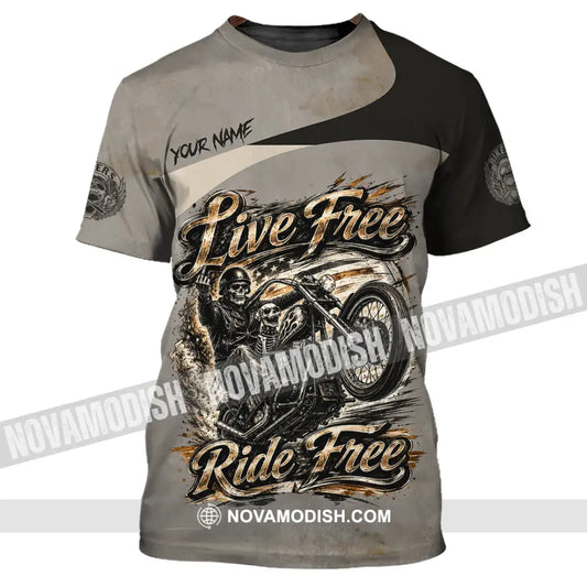 Unisex Shirt - Custom Live Free Ride Free Shirt - T-Shirt / S - T-shirt