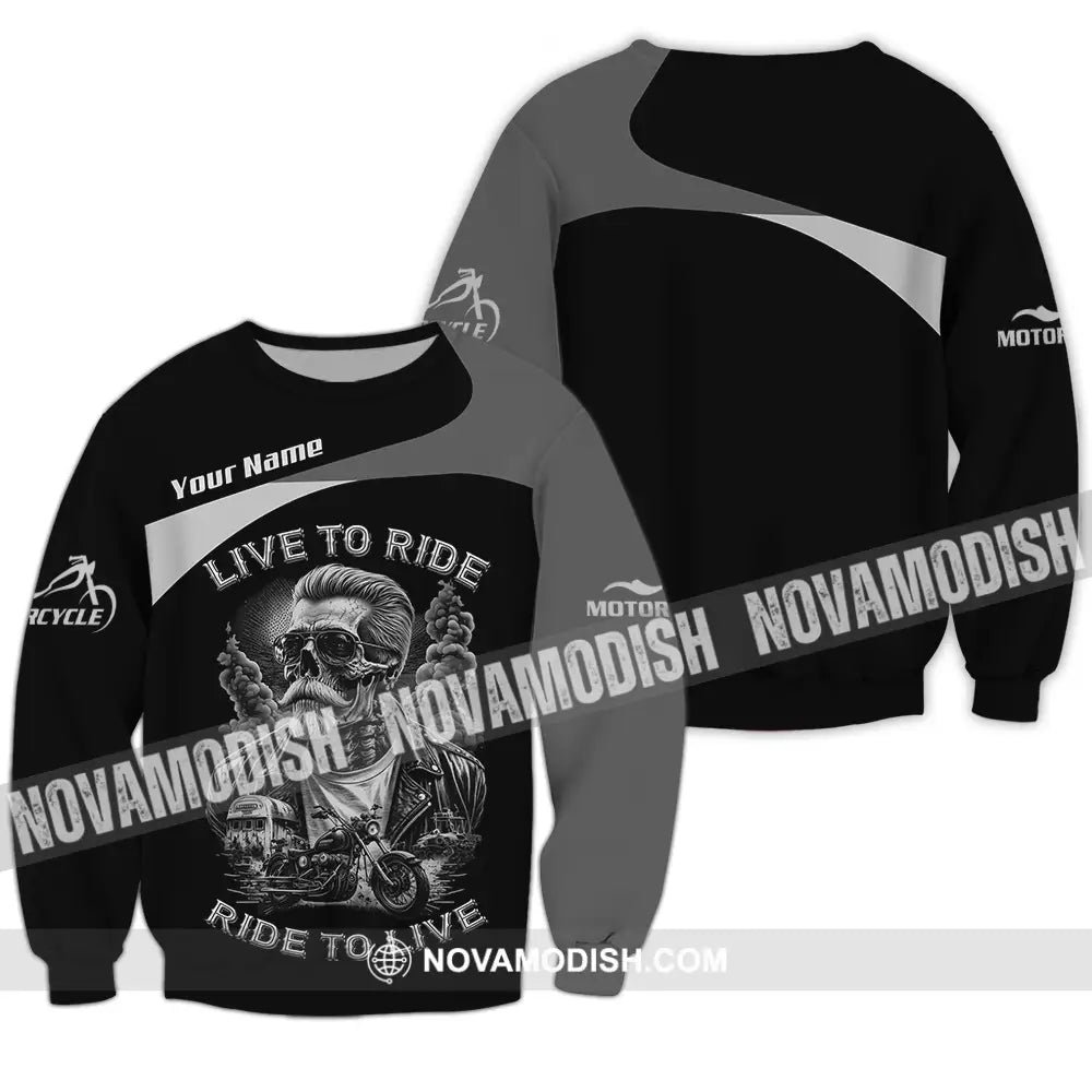 Unisex Shirt - Custom Live To Ride Ride To Live 3D Shirt - Long Sleeve / S - T-shirt