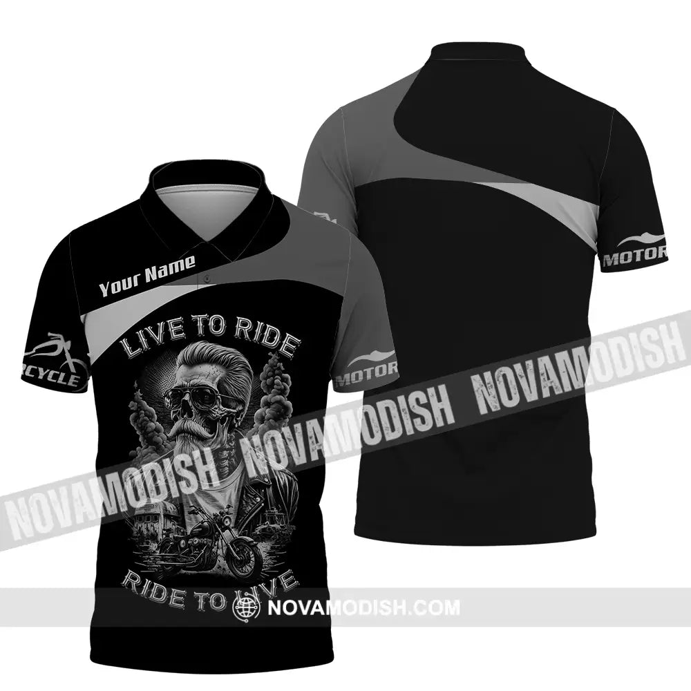 Unisex Shirt - Custom Live To Ride Ride To Live 3D Shirt - Polo Shirt / S - T-shirt