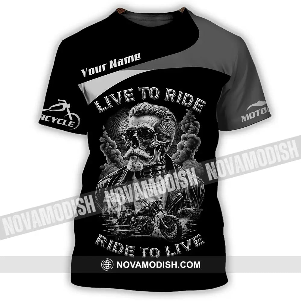 Unisex Shirt - Custom Live To Ride Ride To Live 3D Shirt - T-Shirt / S - T-shirt