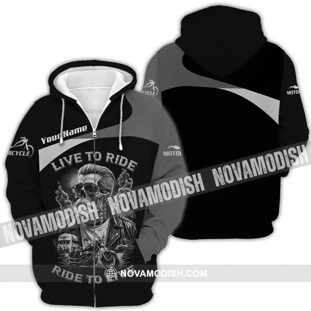 Unisex Shirt - Custom Live To Ride Ride To Live 3D Shirt - Zipper Hoodie / S - T-shirt