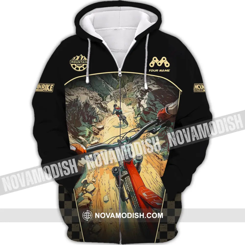 Unisex Shirt - Custom Live To Ride Mountain Bike Shirt Zipper Hoodie / S T-shirt