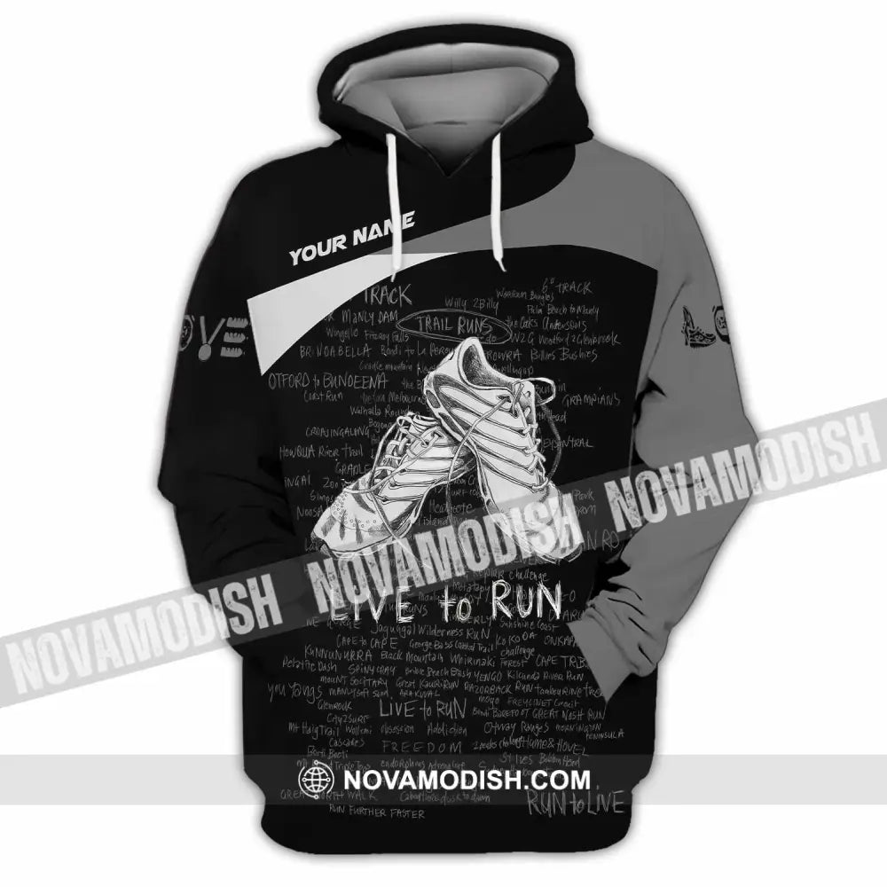 Unisex Shirt - Custom Live To Run 3D Shirt - Hoodie / S - T-shirt