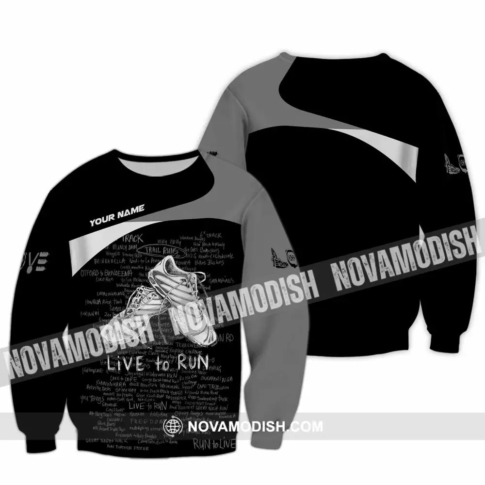 Unisex Shirt - Custom Live To Run 3D Shirt - Long Sleeve / S - T-shirt