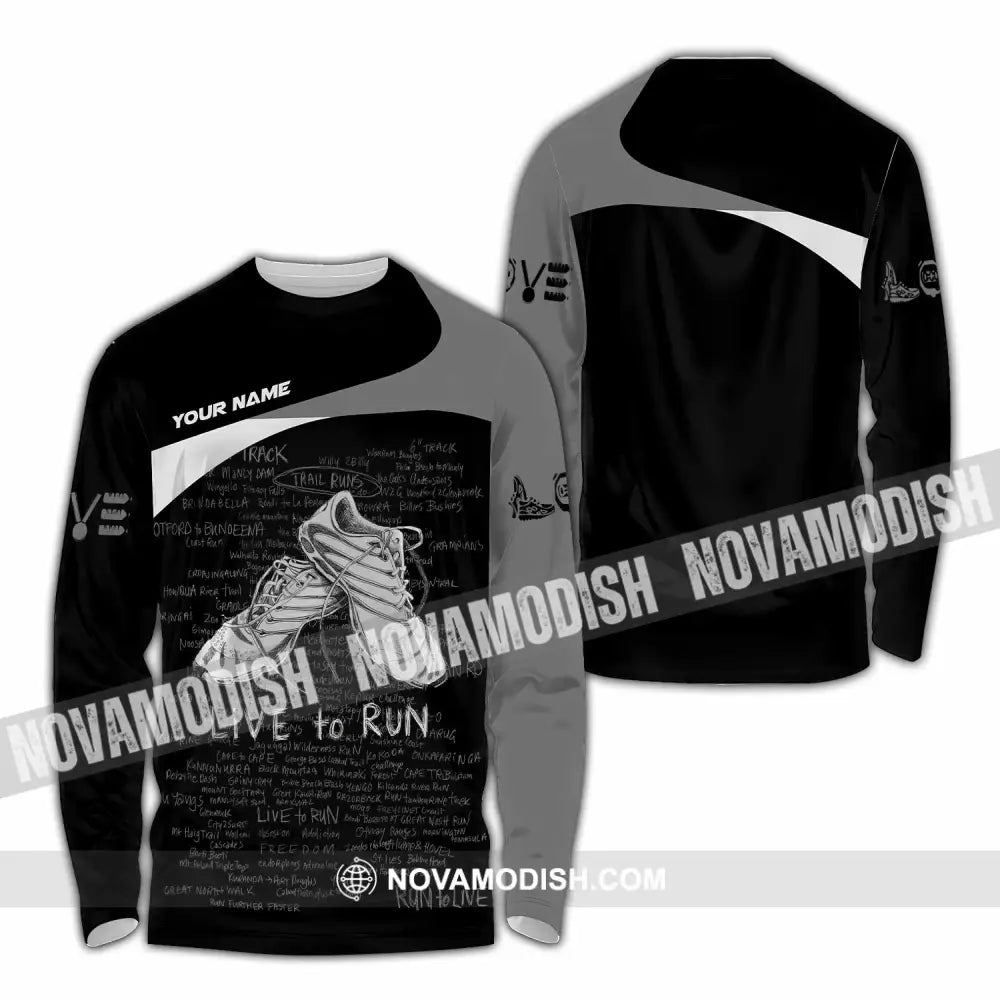 Unisex Shirt - Custom Live To Run 3D Shirt - Long Sleeve Shirt / S - T-shirt