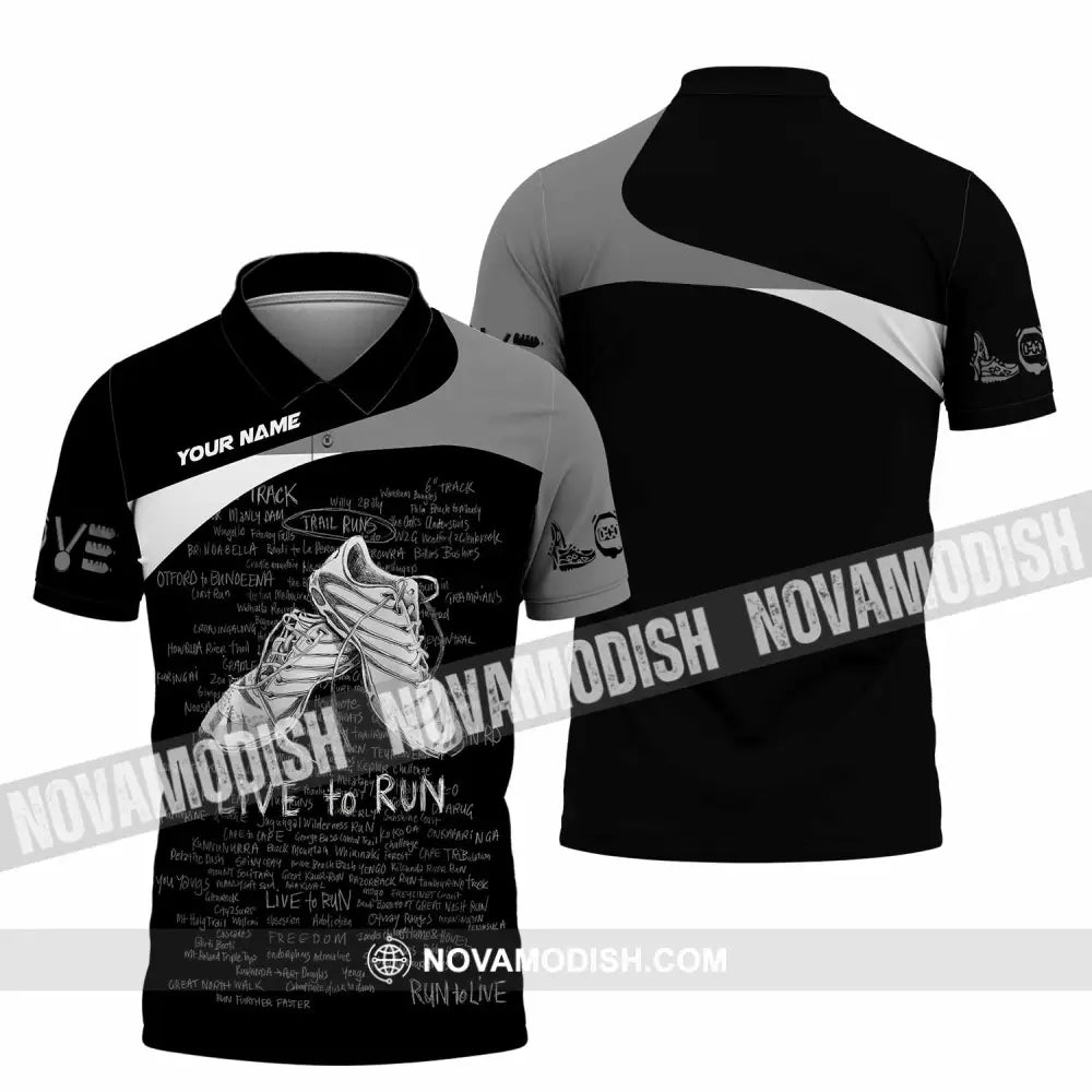 Unisex Shirt - Custom Live To Run 3D Shirt - Polo Shirt / S - T-shirt