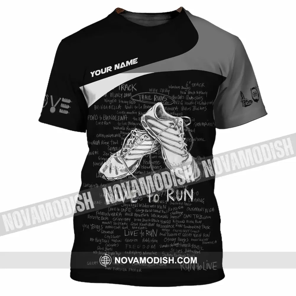 Unisex Shirt - Custom Live To Run 3D Shirt - T-Shirt / S - T-shirt