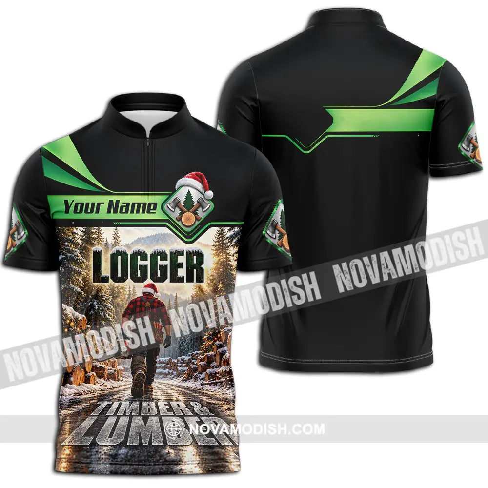 Unisex Shirt - Custom Logger Shirt - Zipper Polo Shirt / S - T-shirt