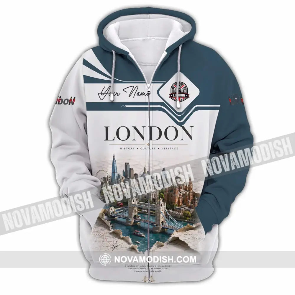 Unisex Shirt - Custom London Shirt - Zipper Hoodie / S - T-shirt
