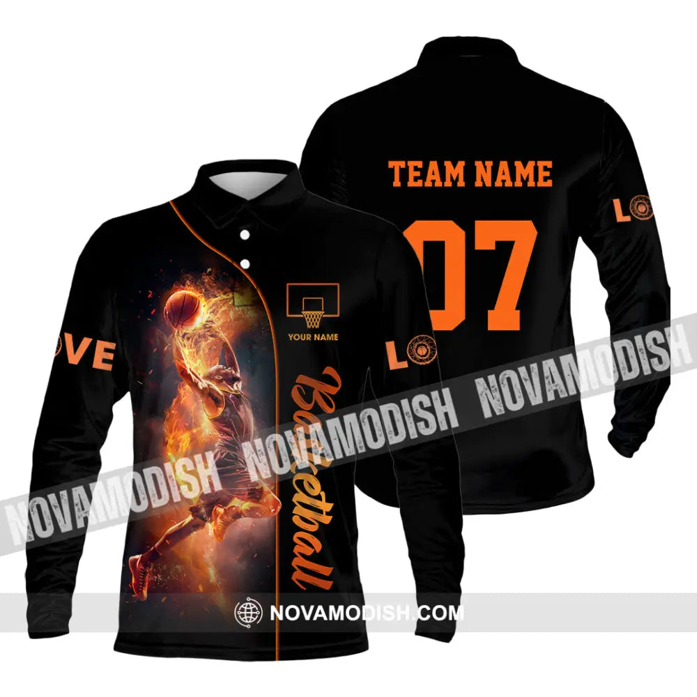 Unisex Shirt - Custom Love Basketball Shirt Long Sleeve Polo / S T-shirt