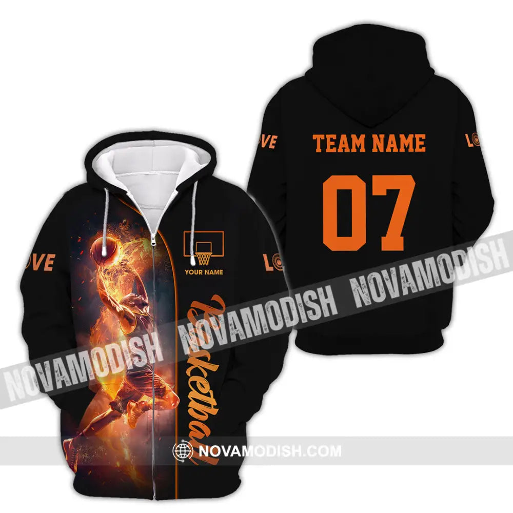 Unisex Shirt - Custom Love Basketball Shirt Zipper Hoodie / S T-shirt