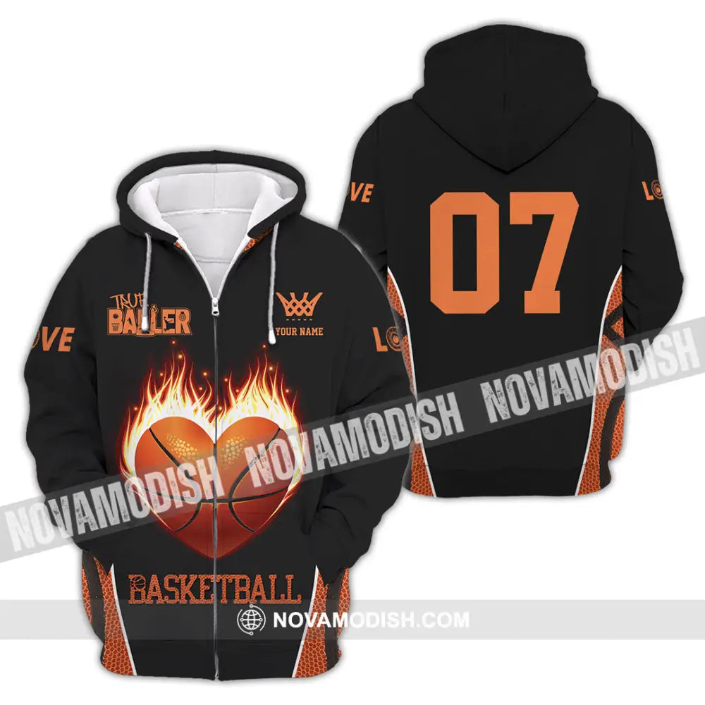 Unisex Shirt - Custom Love Basketball Shirt Zipper Hoodie / S T-shirt