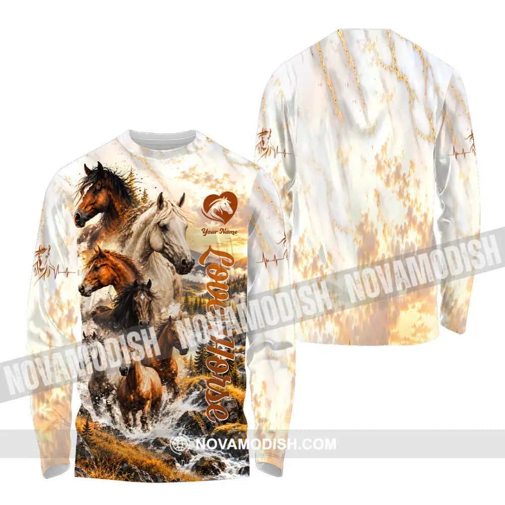 Unisex Shirt - Custom Love Horse Shirt - Long Sleeve Shirt / S - T-shirt