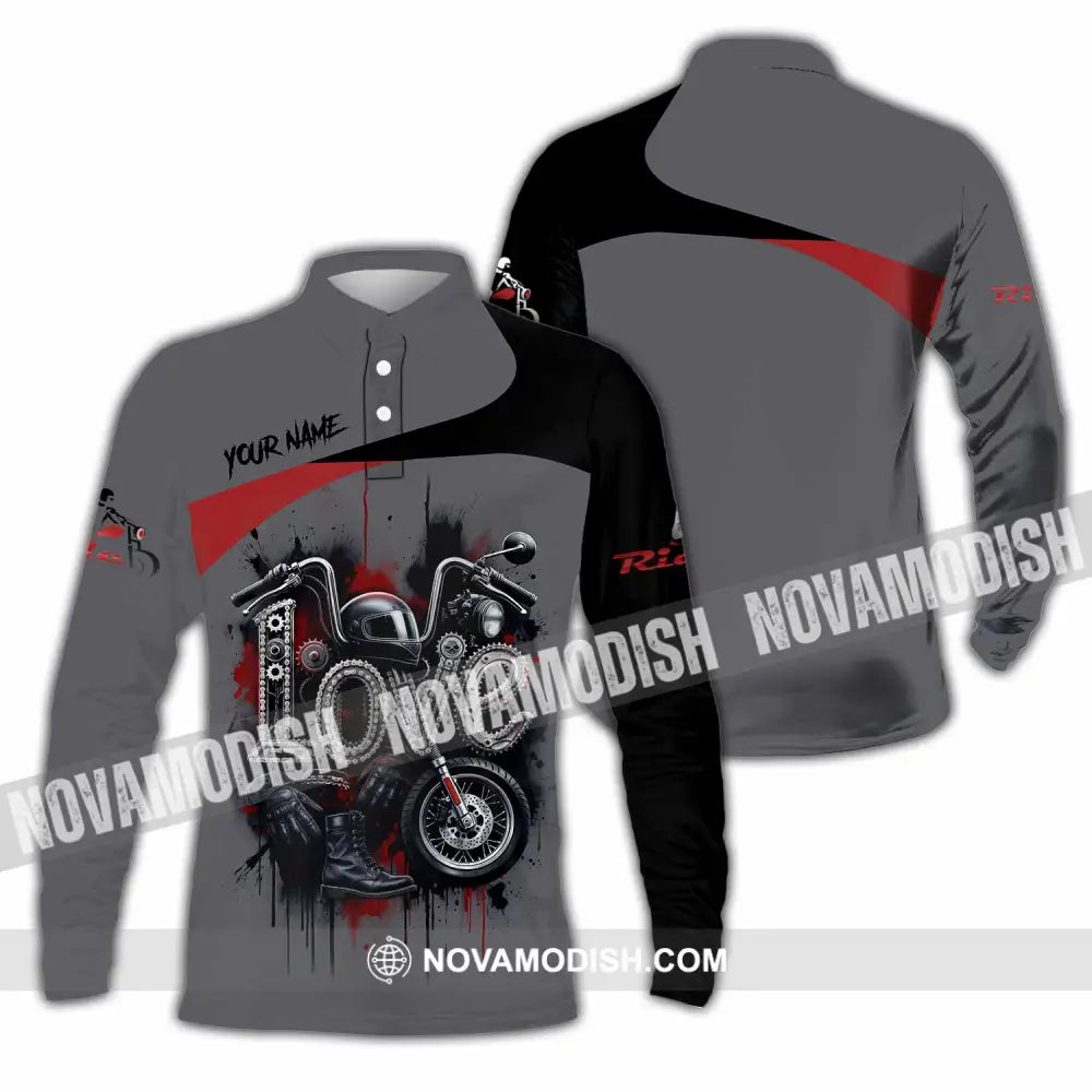 Unisex Shirt - Custom Love Rider 3D Shirt Long Sleeve Polo / S T-shirt