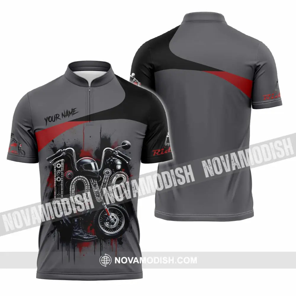 Unisex Shirt - Custom Love Rider 3D Shirt Zipper Polo Shirt / S T-shirt