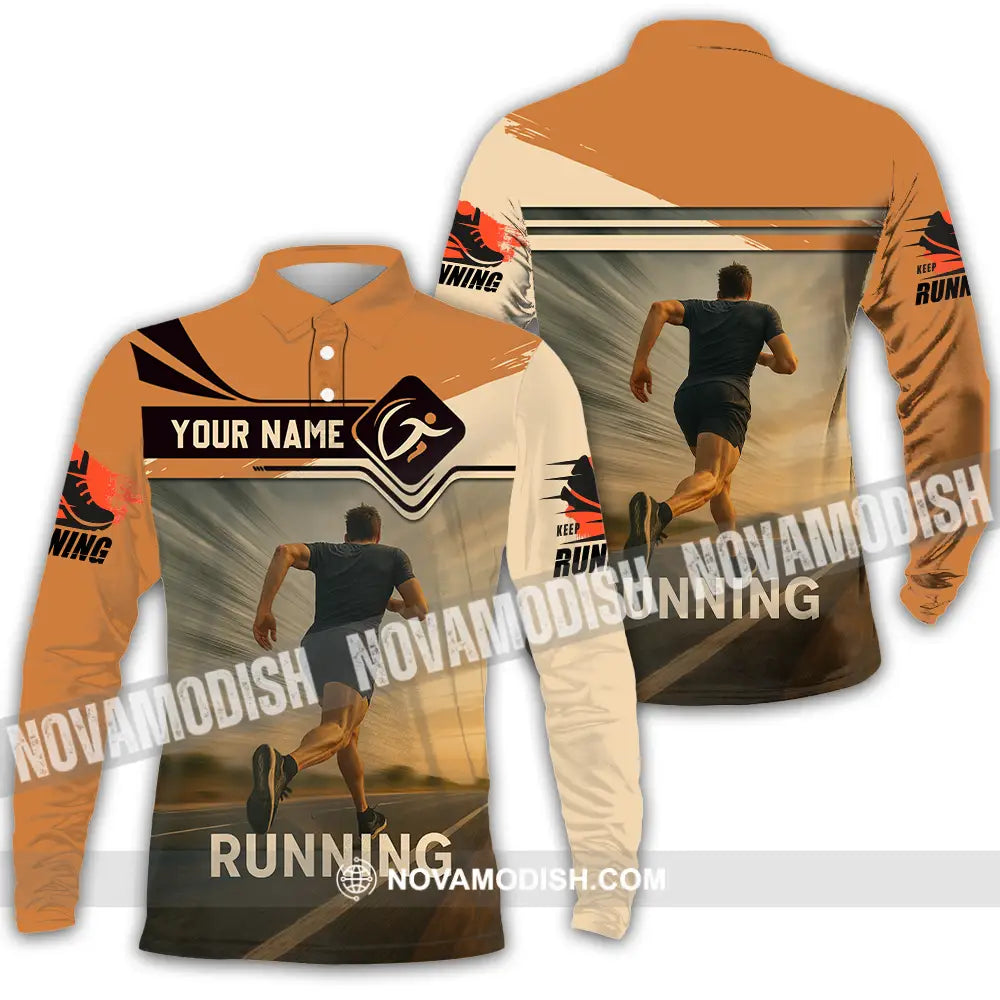 Unisex Shirt - Custom Love Running Shirt Long Sleeve Polo / S T-shirt