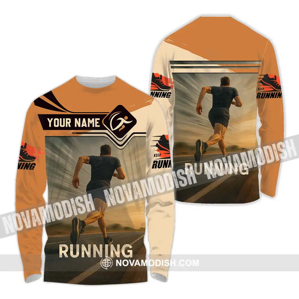Unisex Shirt - Custom Love Running Shirt Long Sleeve Shirt / S T-shirt