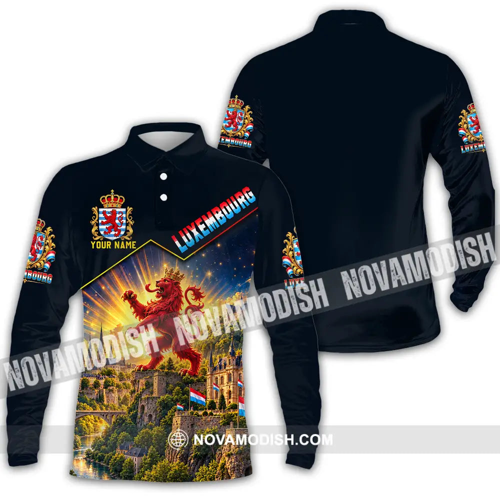 Unisex Shirt - Custom Luxembourg Shirt - Long Sleeve Polo / S - T-shirt
