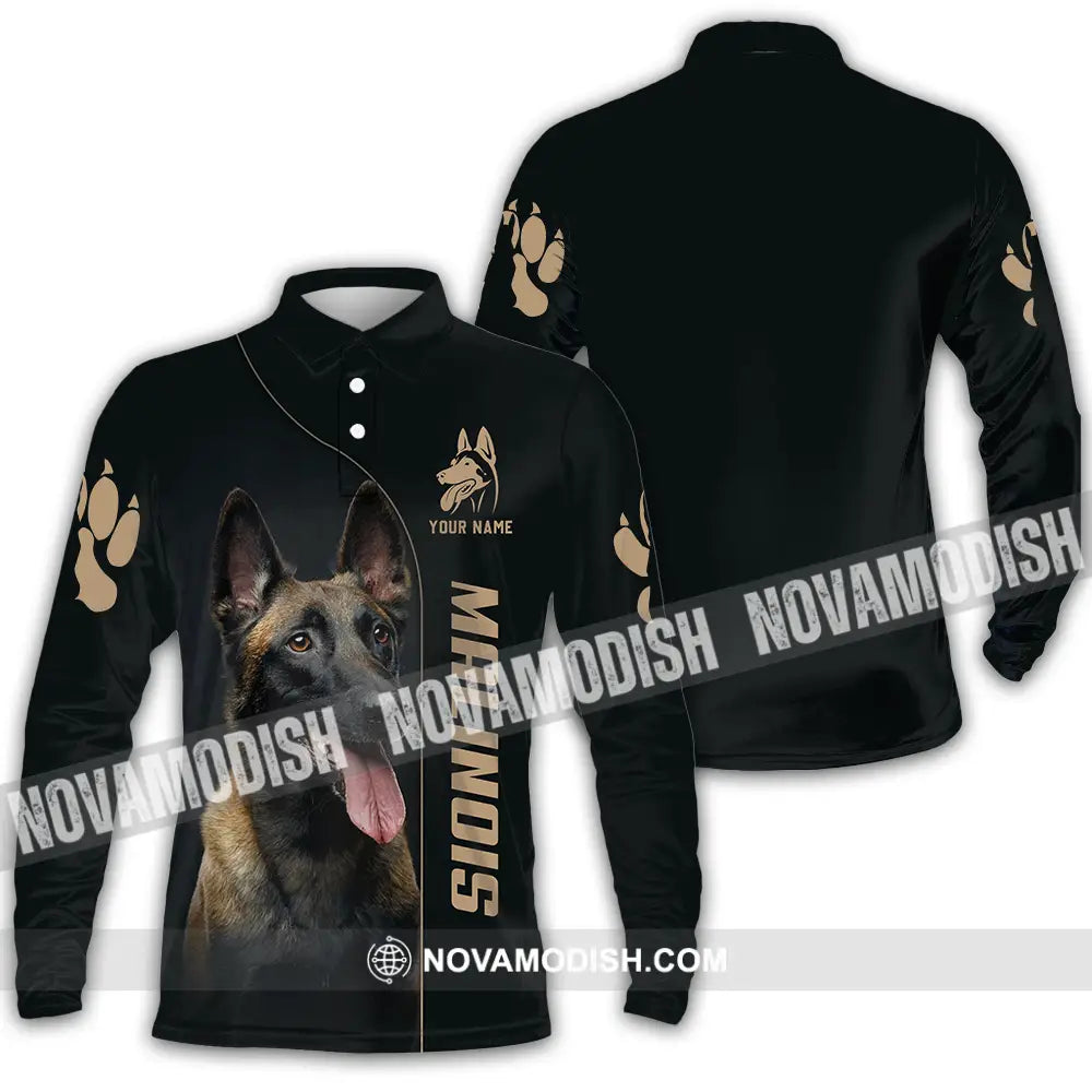 Unisex Shirt - Custom Malinois Pet Lover Shirt Long Sleeve Polo / S T-shirt