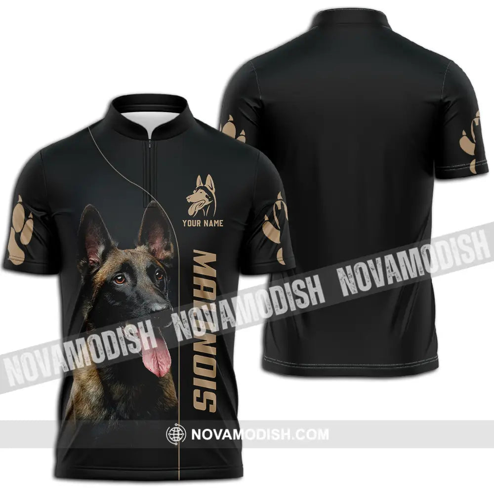 Unisex Shirt - Custom Malinois Pet Lover Shirt Zipper Polo Shirt / S T-shirt