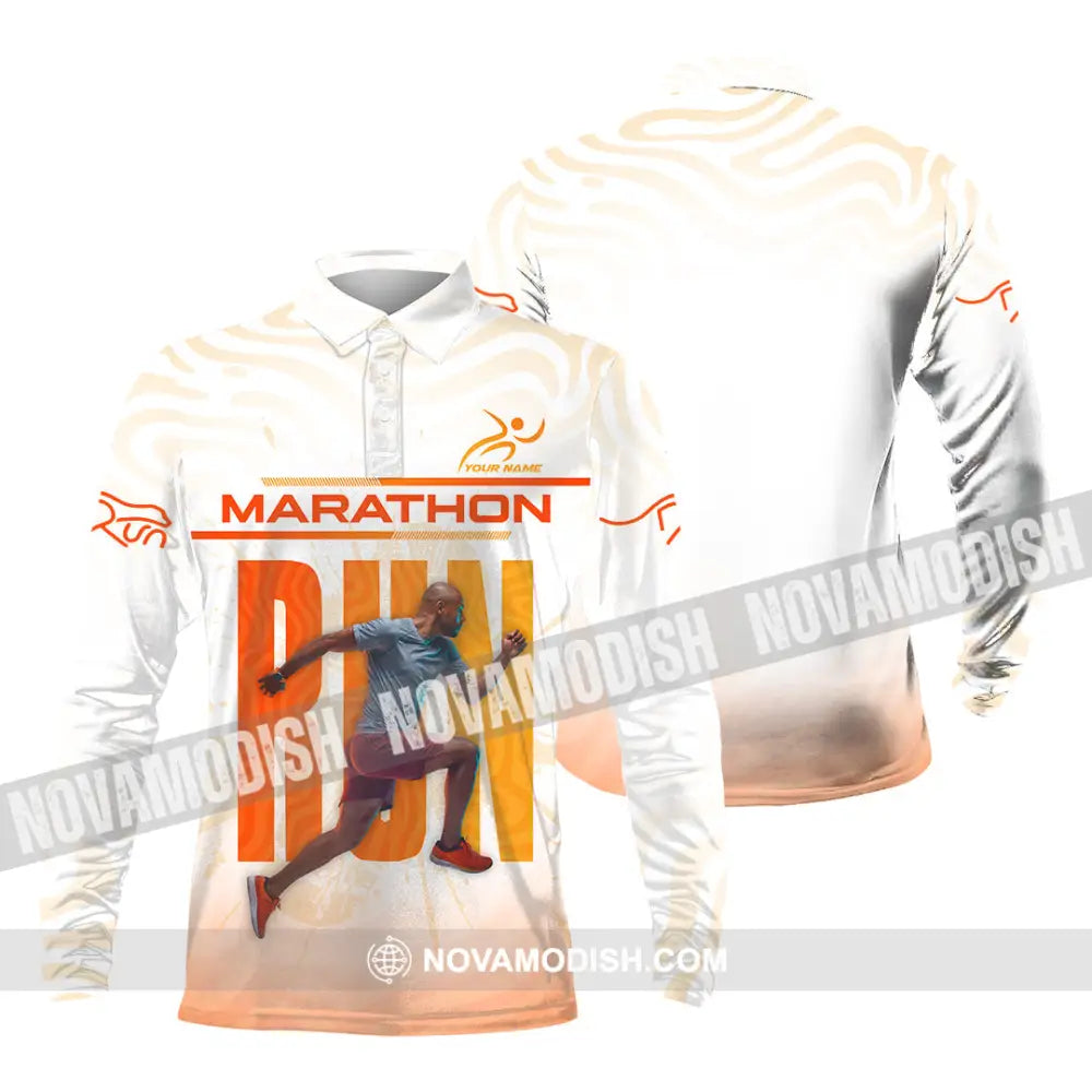 Unisex Shirt - Custom Marathon 3D Shirt Long Sleeve Polo / S T-shirt