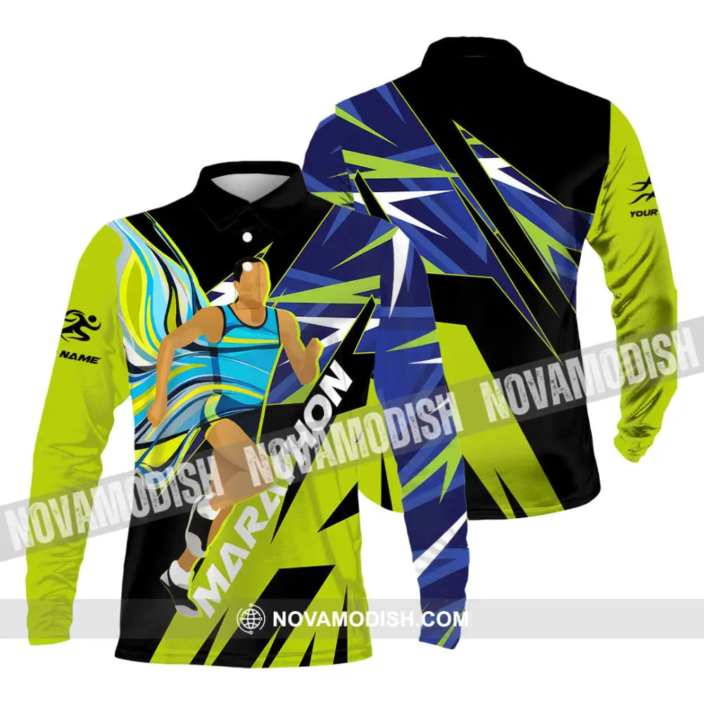 Unisex Shirt - Custom Marathon 3D Shirt Long Sleeve Polo / S T-shirt