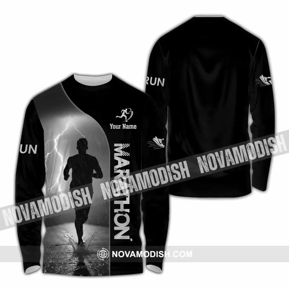 Unisex Shirt - Custom Marathon 3D Shirt Long Sleeve Shirt / S T-shirt