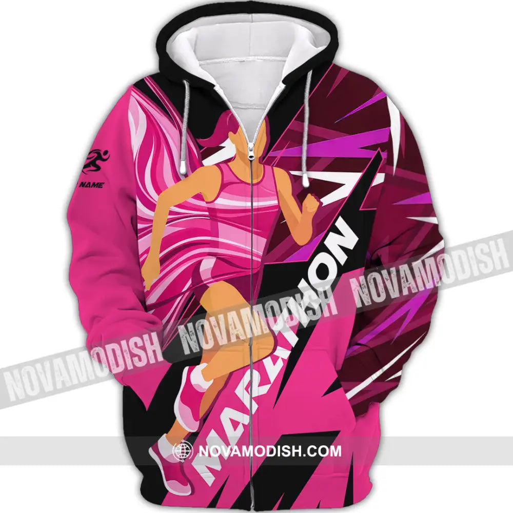 Unisex Shirt - Custom Marathon 3D Shirt Zipper Hoodie / S T-shirt