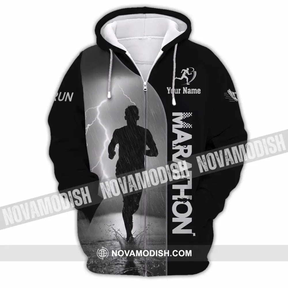 Unisex Shirt - Custom Marathon 3D Shirt Zipper Hoodie / S T-shirt