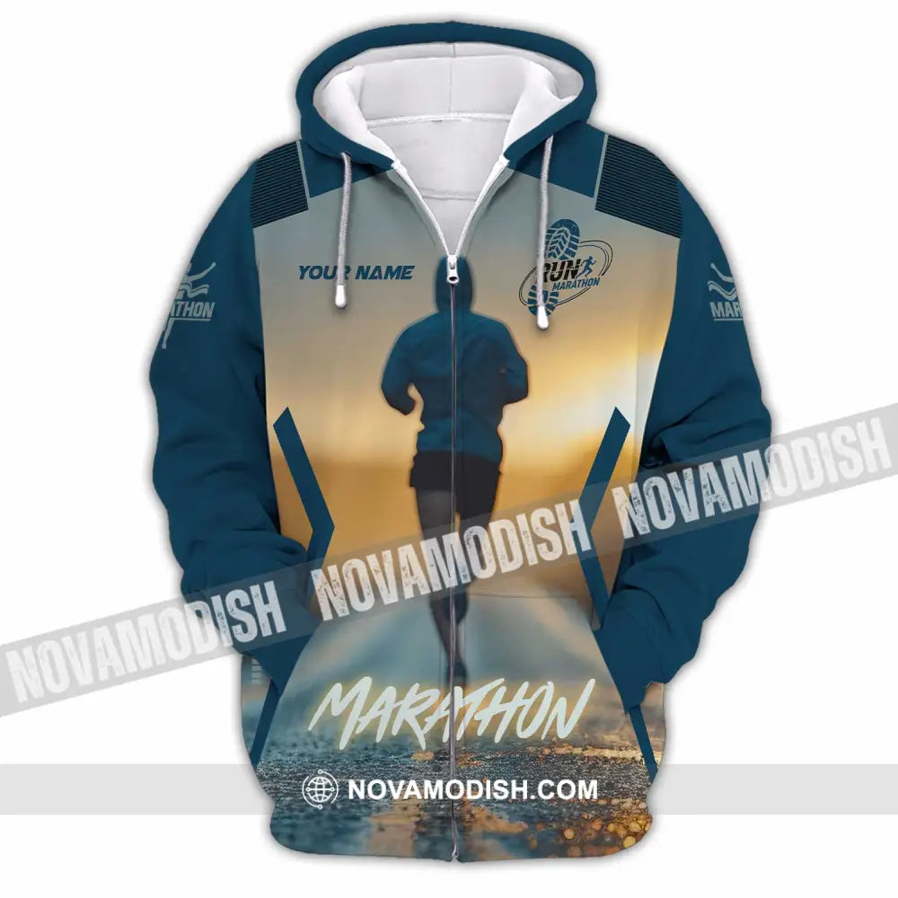 Unisex Shirt - Custom Marathon 3D Shirt Zipper Hoodie / S T-shirt