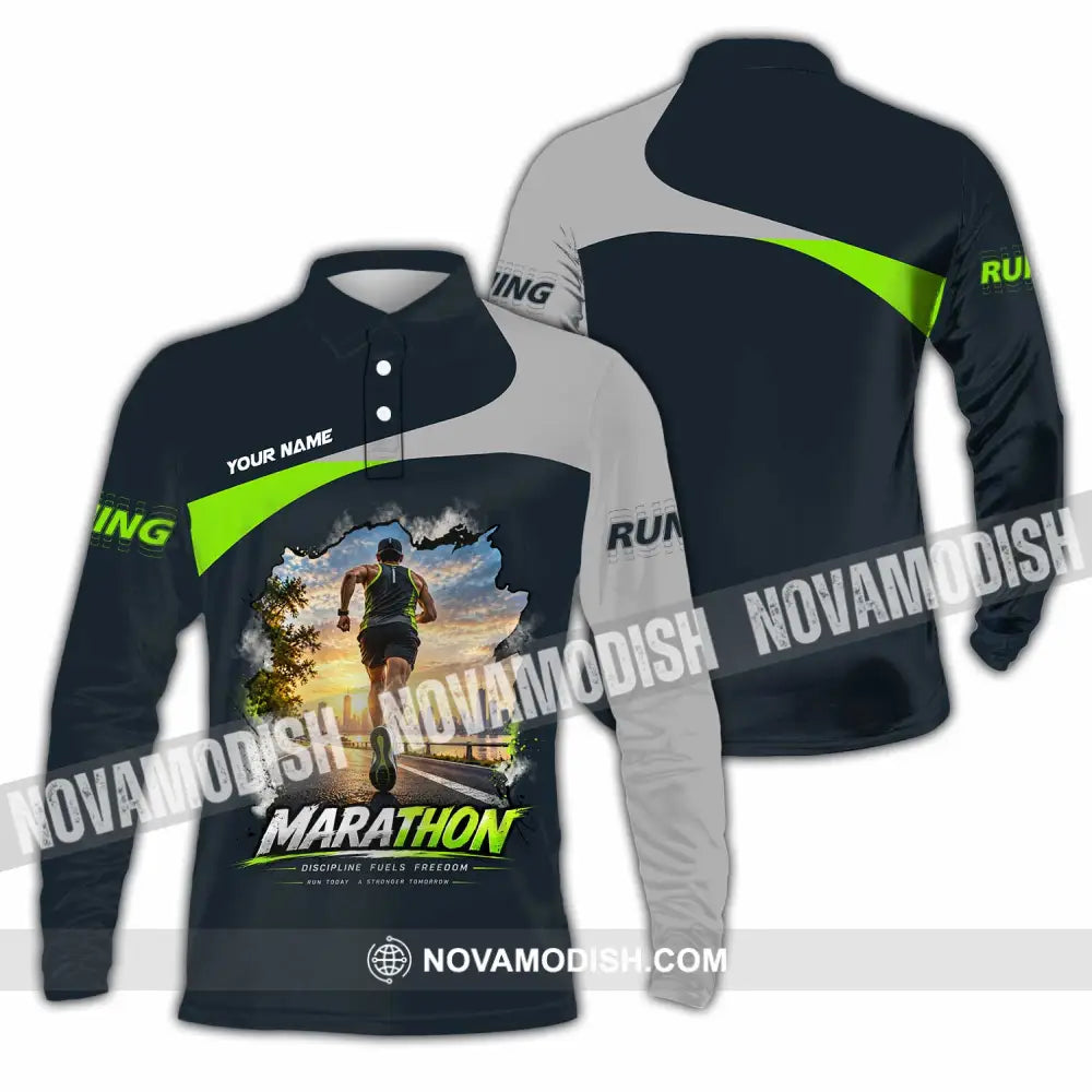 Unisex Shirt - Custom Marathon Shirt - Long Sleeve Polo / S - T-shirt