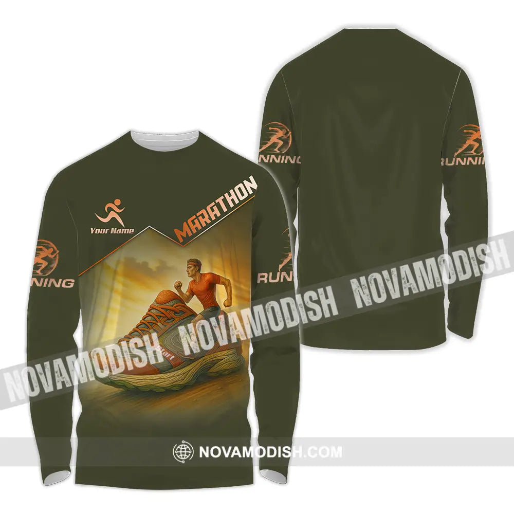 Unisex Shirt - Custom Marathon Running Lover Sport Shirt Long Sleeve Shirt / S T-shirt