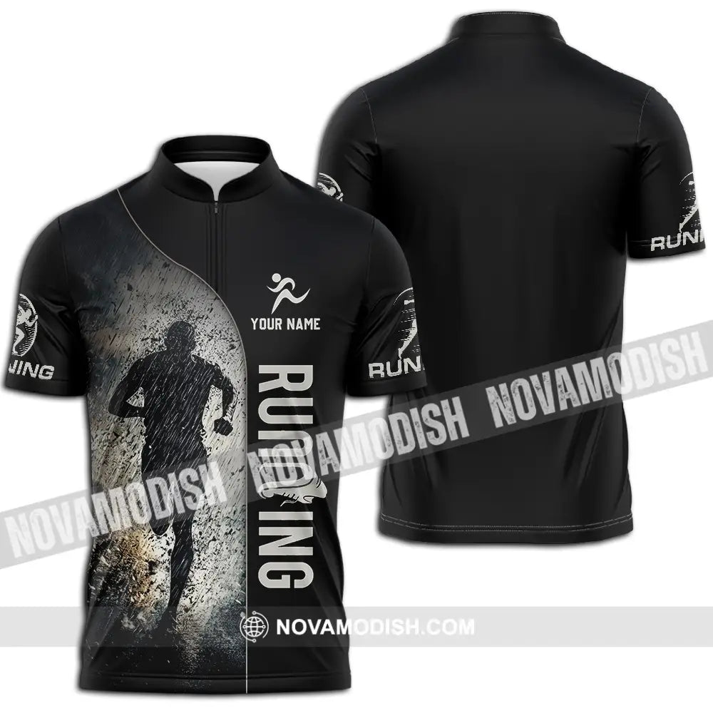 Unisex Shirt - Custom Marathon Running Lover Sport Shirt Zipper Polo Shirt / S T-shirt
