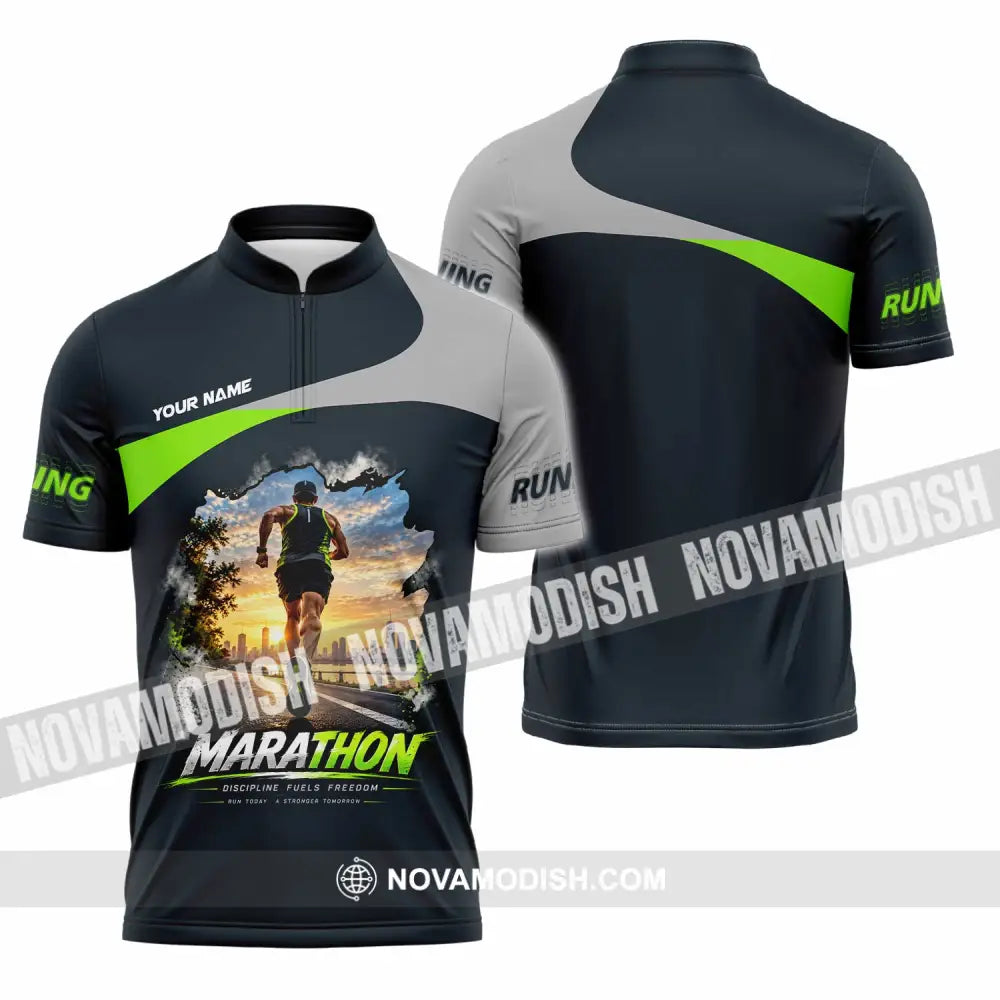 Unisex Shirt - Custom Marathon Shirt - Zipper Polo Shirt / S - T-shirt