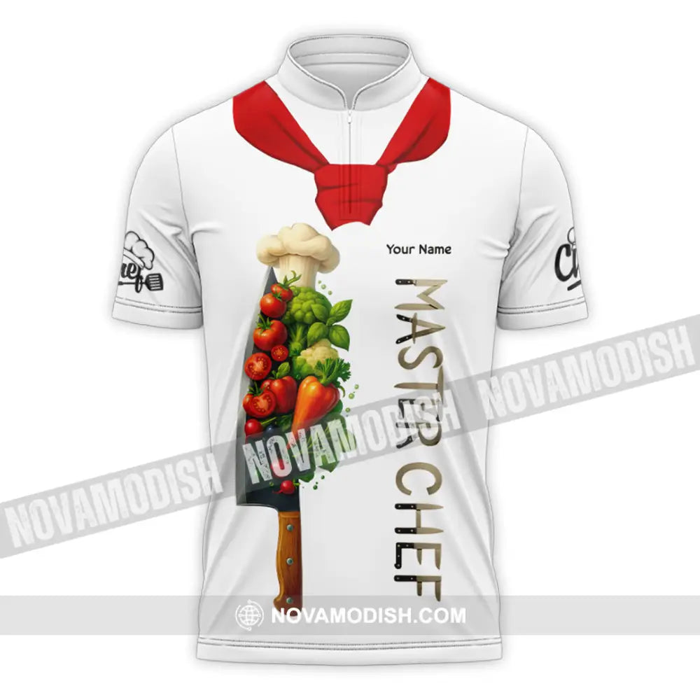 Unisex Shirt - Custom Master Chef Shirt Zipper Polo Shirt / S T-shirt