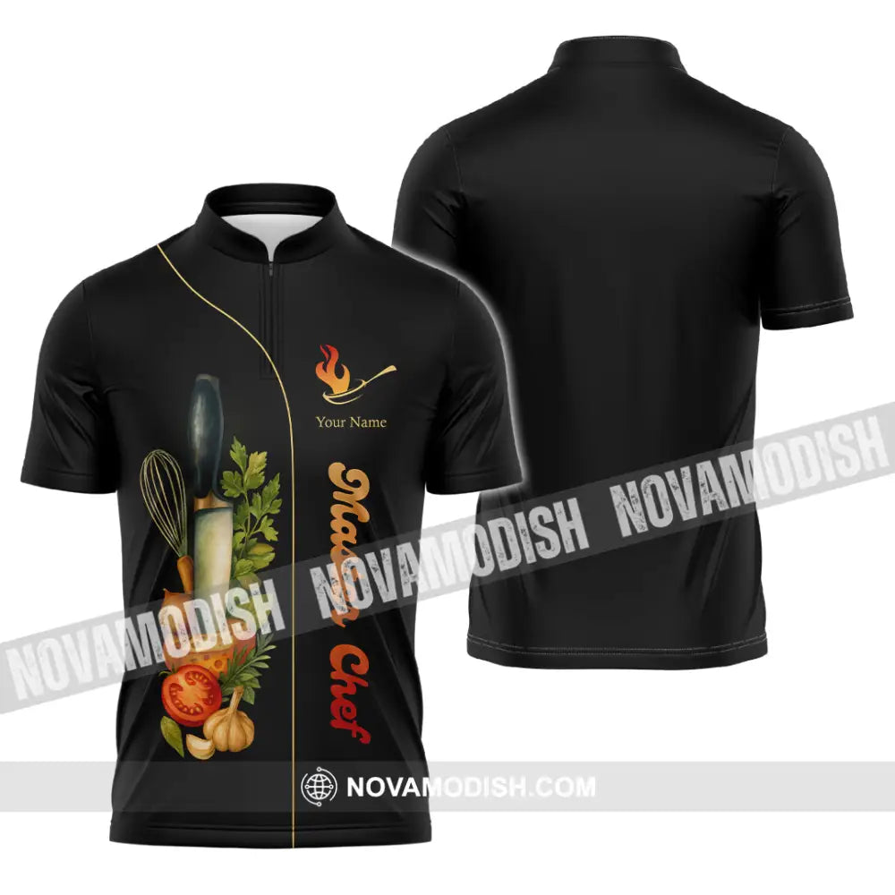 Unisex Shirt - Custom Master Chef Shirt Zipper Polo Shirt / S T-shirt