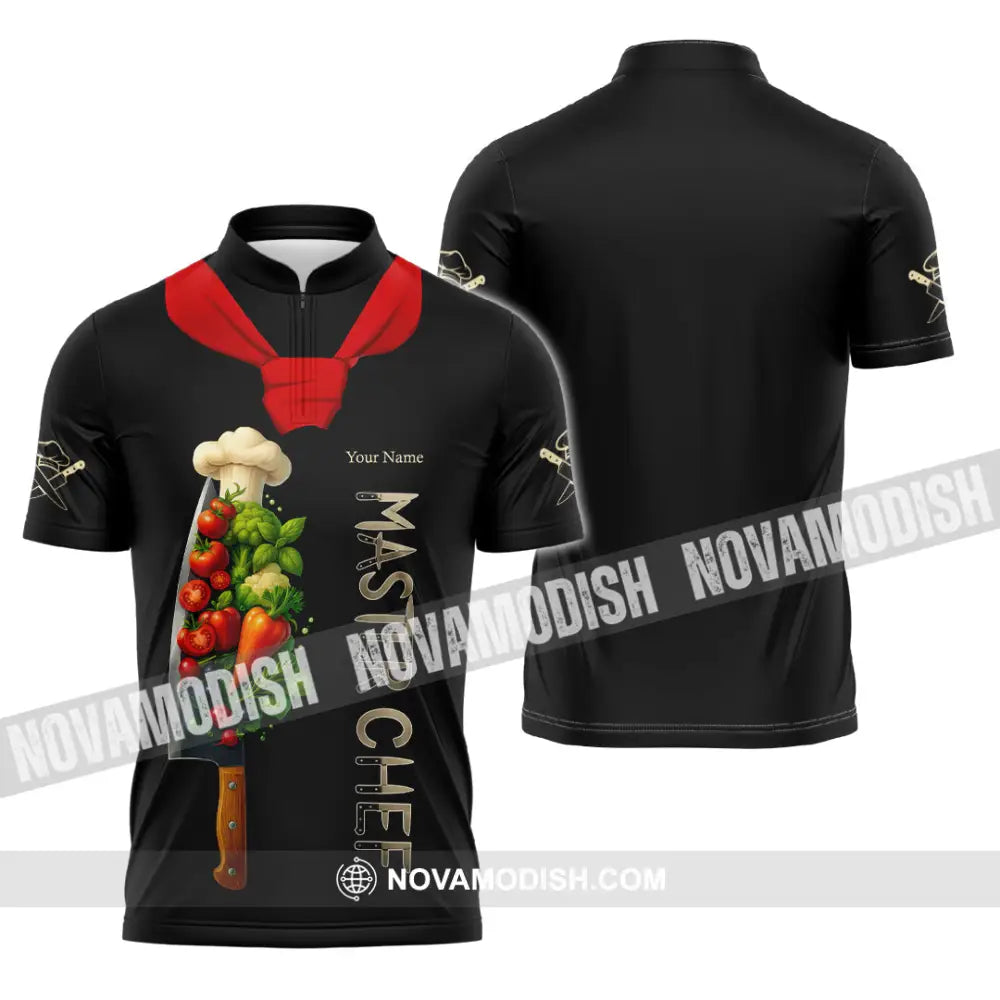 Unisex Shirt - Custom Master Chef Shirt Zipper Polo Shirt / S T-shirt