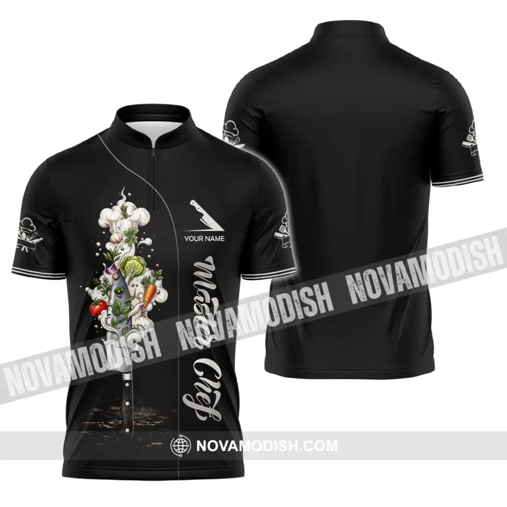Unisex Shirt - Custom Master Chef Shirt - Zipper Polo Shirt / S - T-shirt