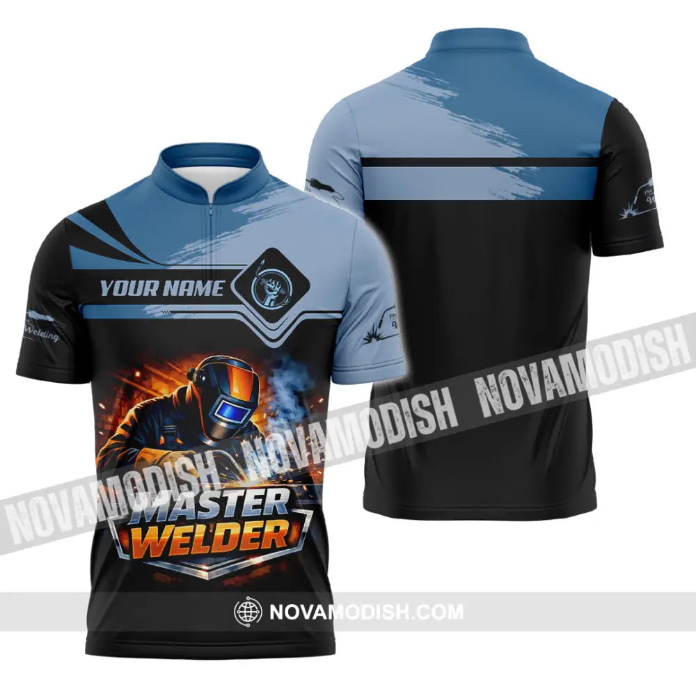 Unisex Shirt - Custom Master Welder Shirt - Zipper Polo Shirt / S - T-shirt
