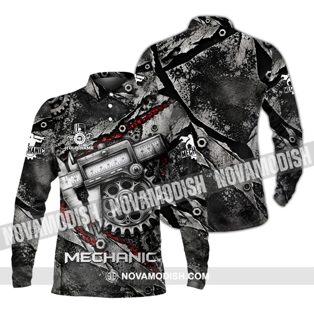 Unisex Shirt - Custom Mechanic Shirt - Long Sleeve Polo / S - T-shirt