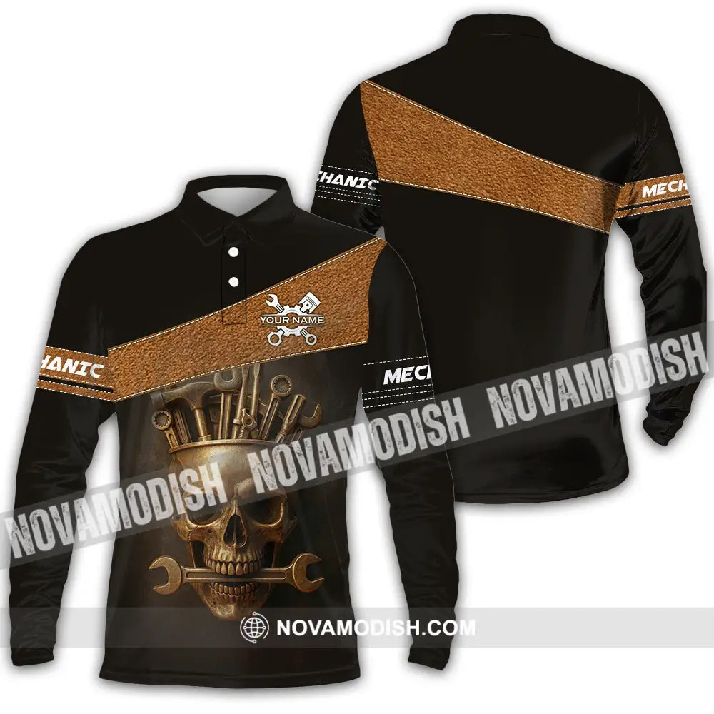 Unisex Shirt - Custom Mechanic Shirt Long Sleeve Polo / S T-shirt