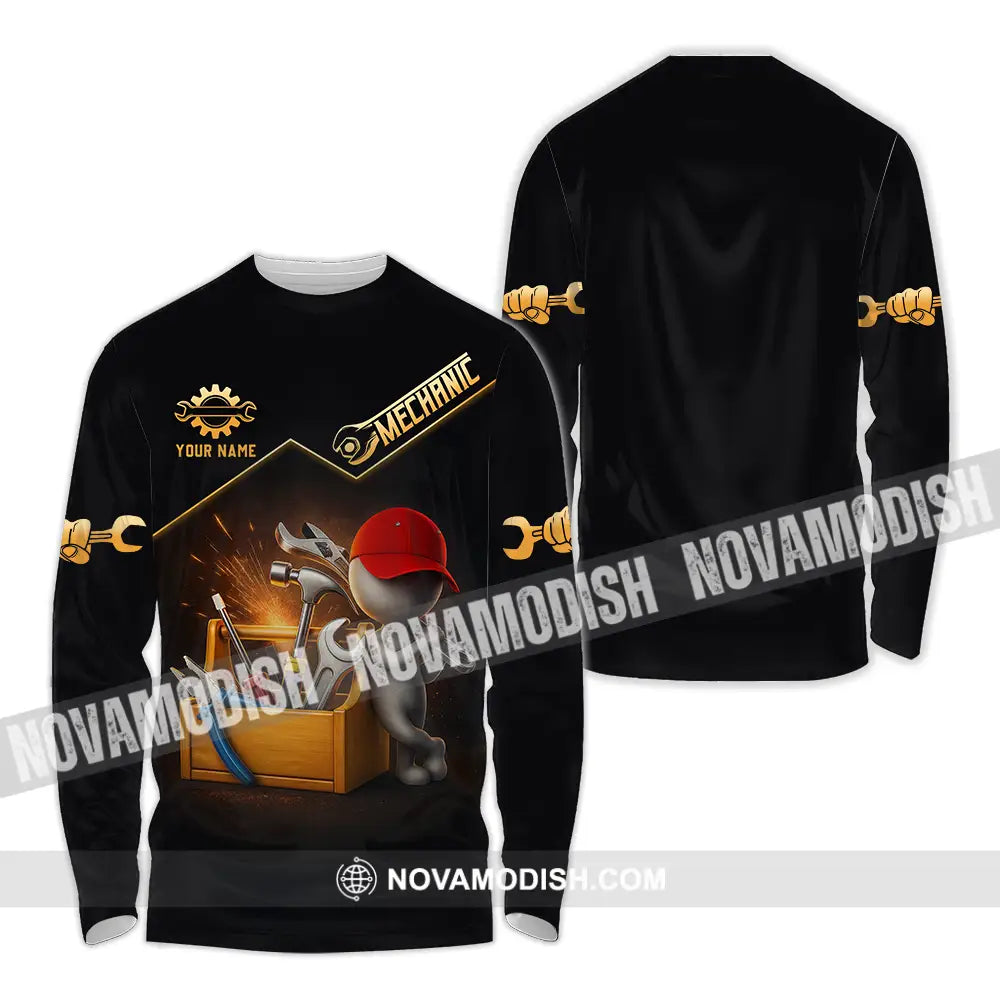 Unisex Shirt - Custom Mechanic Shirt Long Sleeve Shirt / S T-shirt