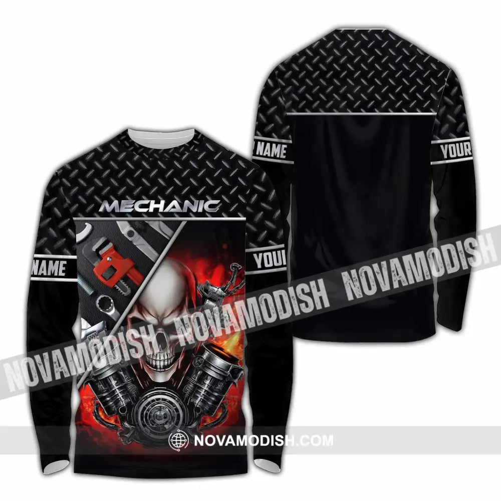 Unisex Shirt - Custom Mechanic Shirt Long Sleeve Shirt / S T-shirt