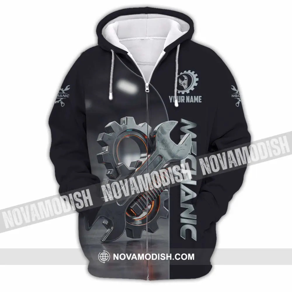 Unisex Shirt - Custom Mechanic Shirt Zipper Hoodie / S T-shirt